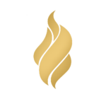 Golden flame icon graphic used as a decorative accent on the Maya Lounge homepage